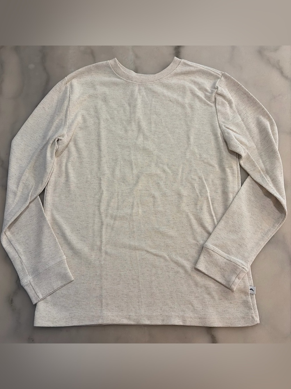 Tommy Bahama Long-Sleeve Waffle Knit Tee - Off-White